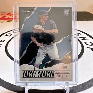 2017 PANINI FATHERS DAY /25 DANSBY SWANSON CRACKED ICE HOLOFOIL ROOKIE BRAVES